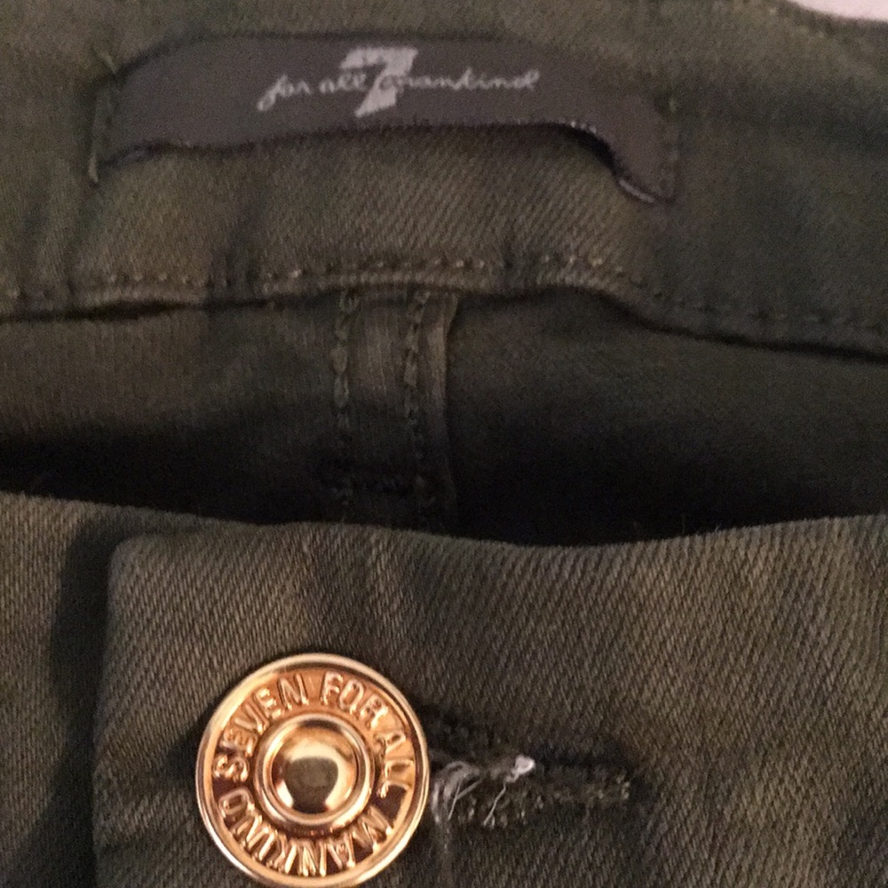 Brand New 7 Forall Mankind Olive Skinny Jeans 29! View 4